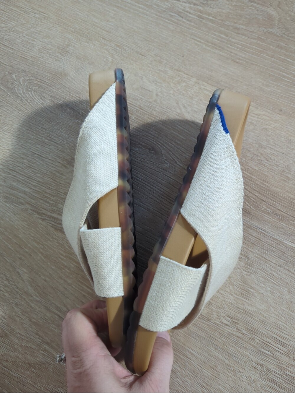 Rothy's Women's the Weekend Slide Sandals Ivory Oat Natural Hemp Comfort, Size 7 - Picture 6 of 8
